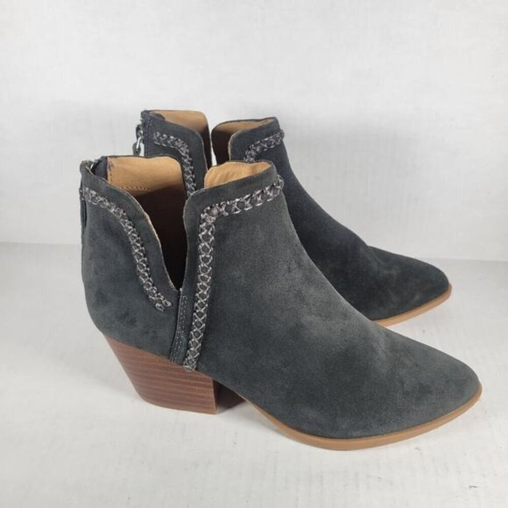 Dolce Vita Dylan Dark Grey Western Casual Feminine Suede Bootie Size 6.5